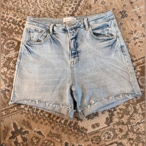Stylish Light Blue Distressed Women's Shorts